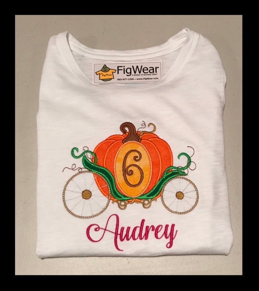 Pumpkin Carriage Appliqué Shirt - FigWear